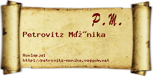 Petrovitz Mónika névjegykártya